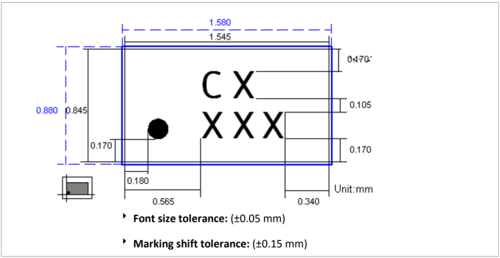 Figure 4 - Standard Marking Dimensions for WLCSP Package (1.5 mm x 0.8 mm)-731x377.png